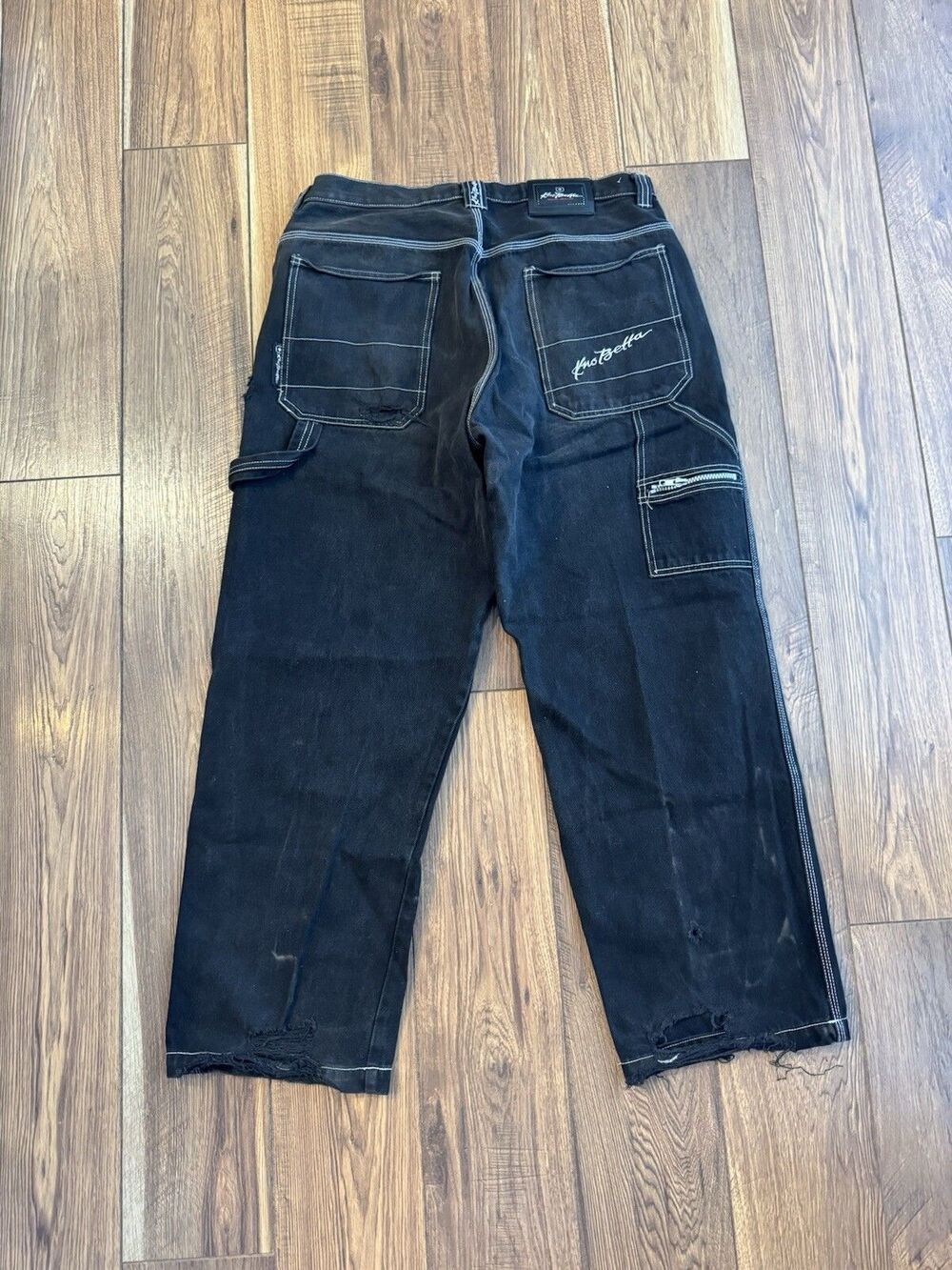 Kno Betta Black Jeans USA Mens Size 36W Carpenter Dungaree Y2K Baggy Denim